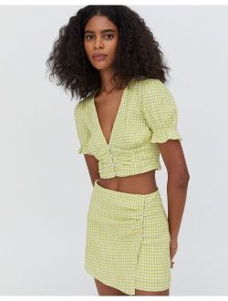 gingham coordinating skirt in green
