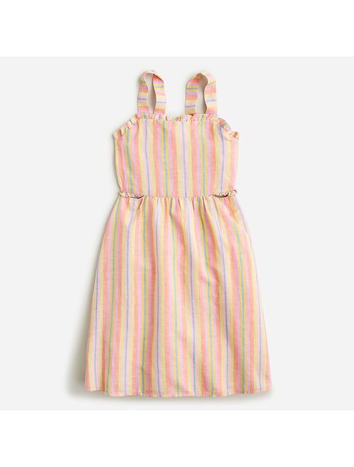 J.Crew Girls' cutout dress in linen-cotton blend