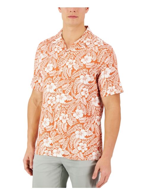 CLUB ROOM Men's Short-Sleeve Johnson Floral Silk Shirt, Created for Macy's