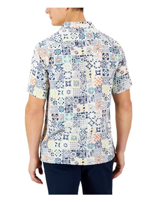 CLUB ROOM Men's Rumbie Mixed Medallion Silk Shirt, Created for Macy's