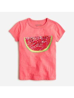 Girls' sequin watermelon graphic T-shirt