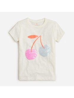 Girls' sequin cherry graphic T-shirt