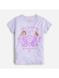 Girls' short-sleeve "Sea sisters" graphic T-shirt