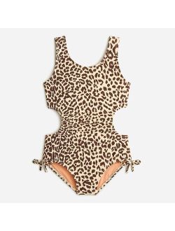 Girls' cutout one-piece swimsuit with UPF 50