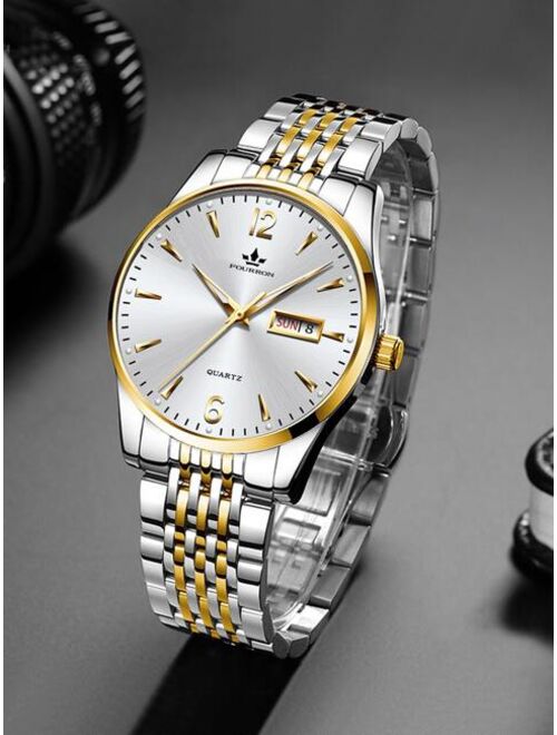 CrownCity Jewelry & Watches Men Round Pointer Quartz Watch