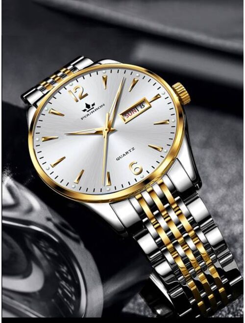 CrownCity Jewelry & Watches Men Round Pointer Quartz Watch