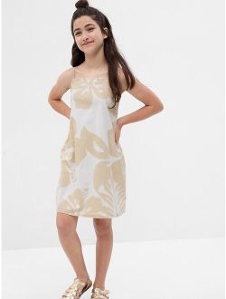 Kids Linen-Cotton Floral Shift Dress