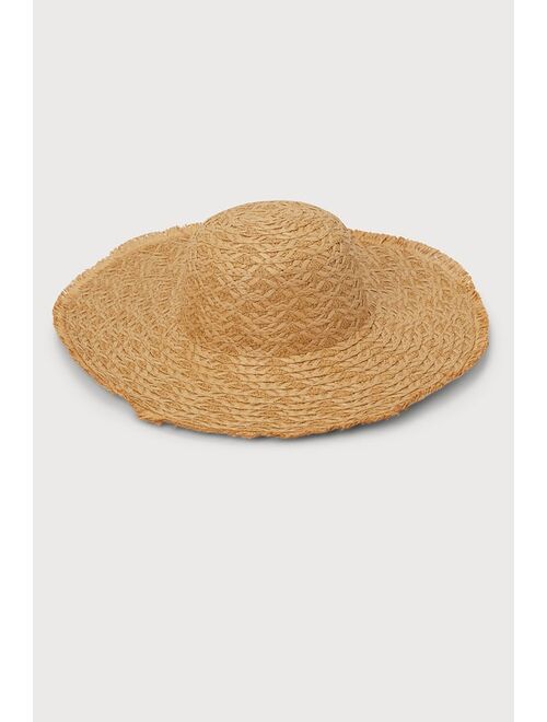 Lulus Sunshine and Feeling Fine Natural Woven Floppy Straw Sun Hat