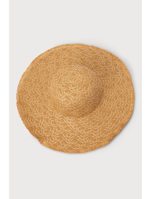 Lulus Sunshine and Feeling Fine Natural Woven Floppy Straw Sun Hat
