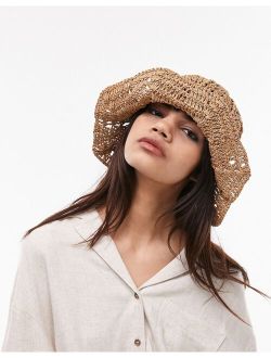 crochet bucket hat in natural