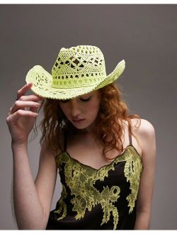 straw cowboy hat in lime