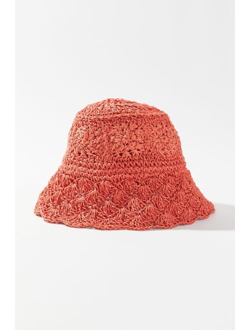 Urban Outfitters Crochet Straw Bucket Hat