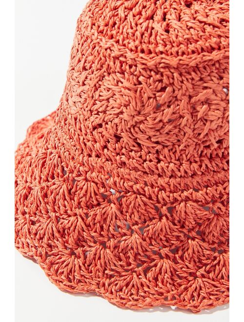 Urban Outfitters Crochet Straw Bucket Hat