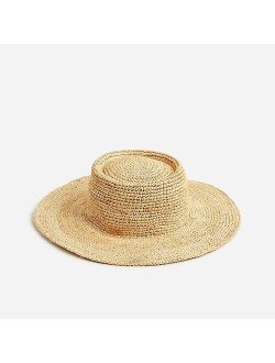 Straight-crown straw hat