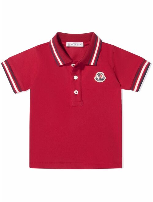 Moncler Enfant logo-patch cotton polo shirt