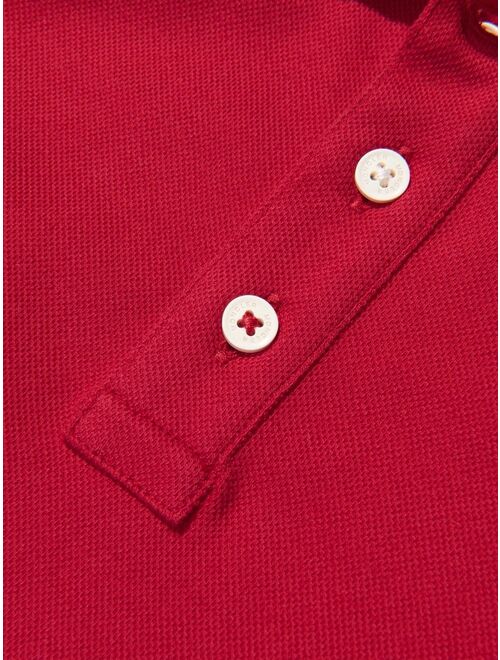 Moncler Enfant logo-patch cotton polo shirt