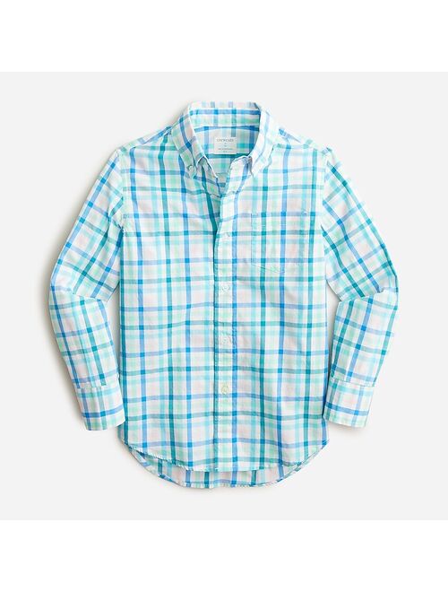 J.Crew Kids' Secret Wash shirt in light-blue gingham