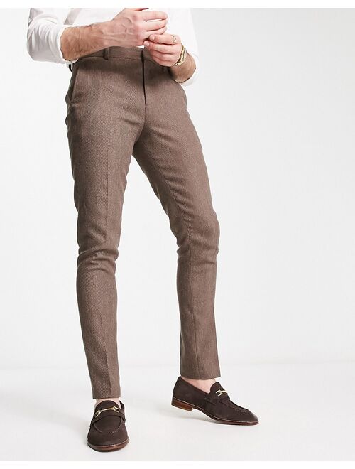 ASOS DESIGN loafers in brown suede with snaffle detail and natural sole