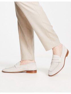 loafers in stone suede with natural sole