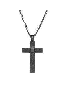 Black Stainless Steel Cross Pendant Necklace