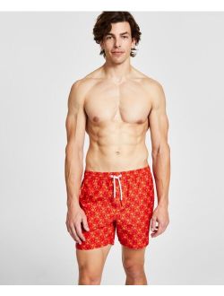Men's Eco Geo Print Drawstring Swim Trunks
