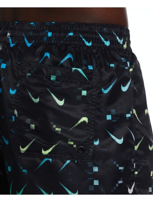 Nike Men's Lap Digi Swoosh Ombre Logo-Print 7" Swim Trunks