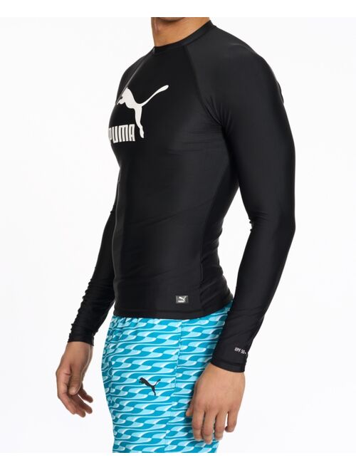 Puma Men's Archive Performance-Fit Long-Sleeve Swim Shirt