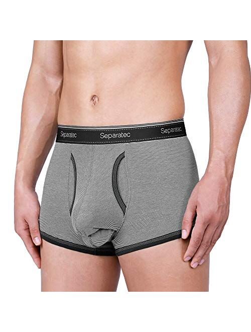 Separatec Men's Breathable Cotton Stretch Underwear Multipack Classic Fit Separated Pouch Trunks 3-6 Pack