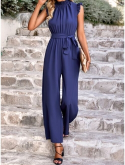SHEIN Unity Solid Belted Wide Leg Jumpsuit