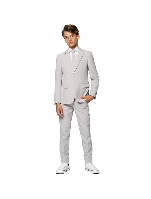 Boys 10-16 OppoSuits Groovy Grey Solid Suit