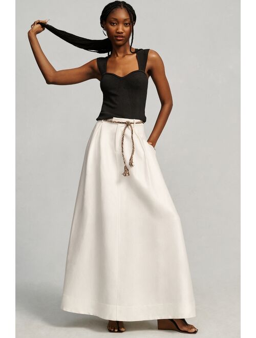 Anthropologie Pleated Maxi Skirt