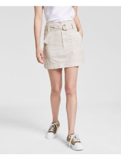 JEANS Women's Cotton Belted Cargo Skirt