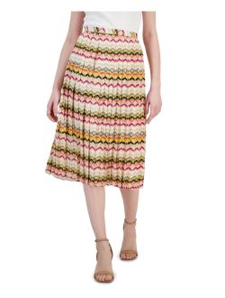 Women's Printed Pleated Midi Skirt
