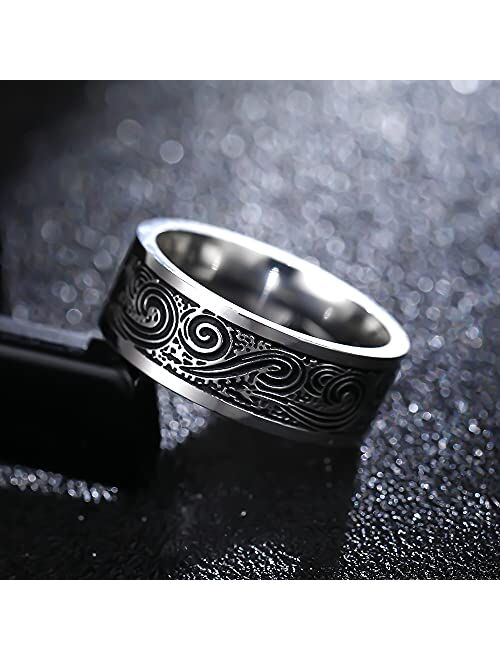 Supra Diamanto 4PCS Plain Band Rings for Men Stainless Steel Rings for Men Wedding Ring wedding totem Rings for Men Silver Vintage Stainless Steel Ring Set Anxiety Ring F