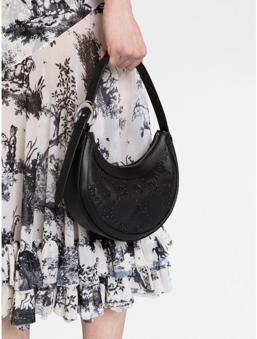 Marine Serre small Moonogram leather shoulder bag