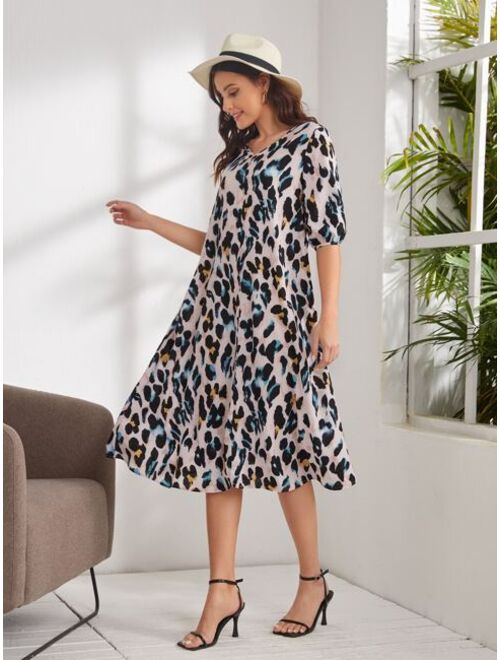 EMERY ROSE Allover Print Tunic Dress