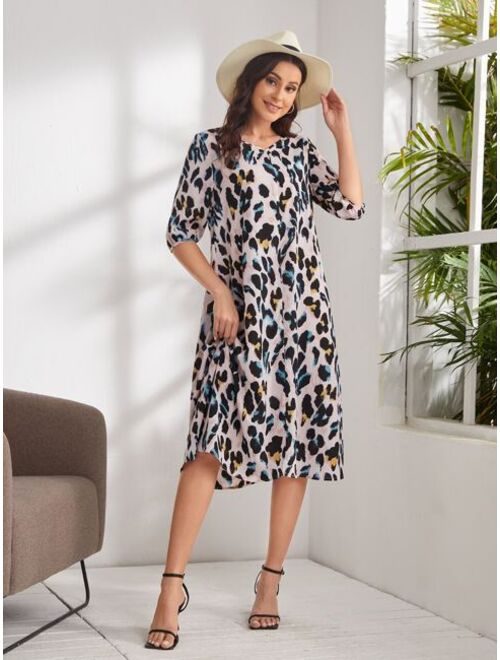 EMERY ROSE Allover Print Tunic Dress