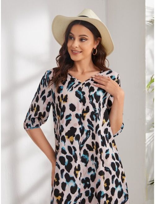 EMERY ROSE Allover Print Tunic Dress