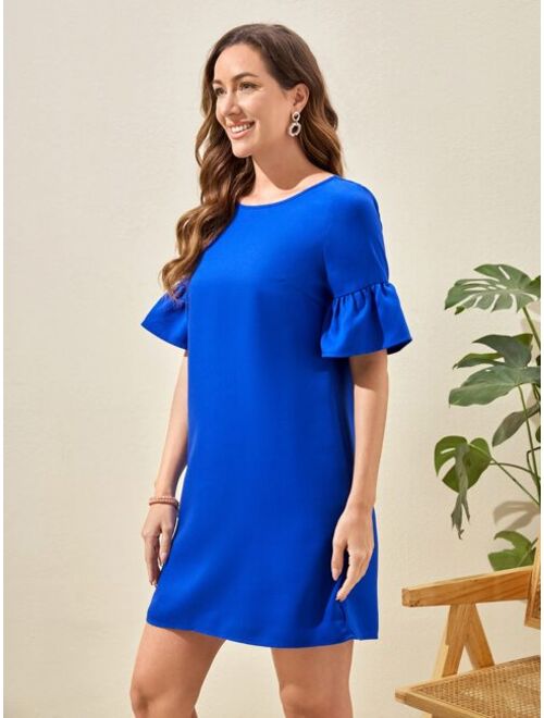 EMERY ROSE Solid Bell Cuff Tunic Dress