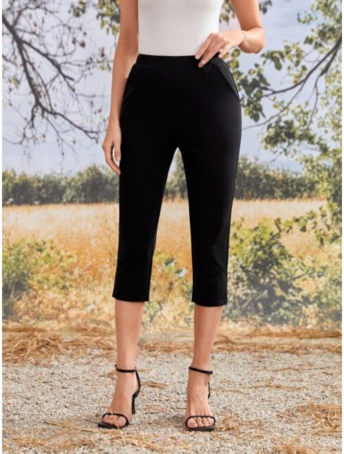 EMERY ROSE Slit Hem Cropped Pants