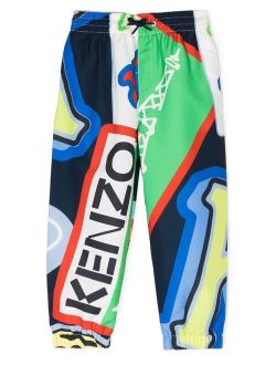 Kids all-over graphic-print trousers