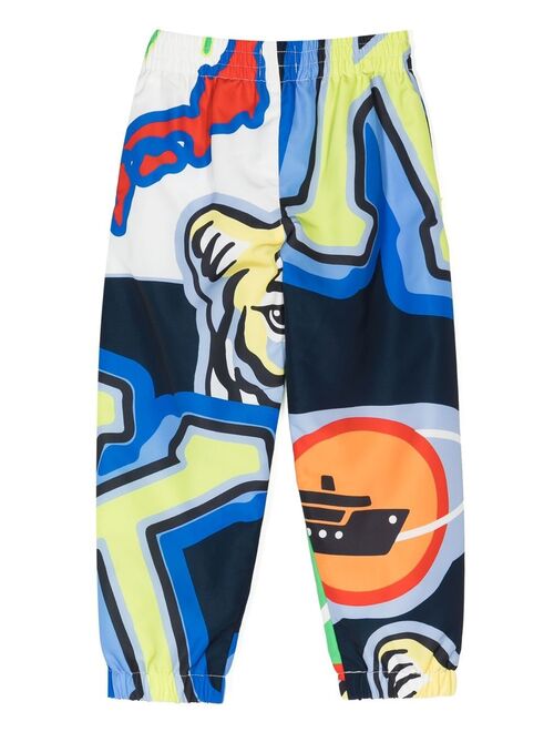 Kenzo Kids all-over graphic-print trousers