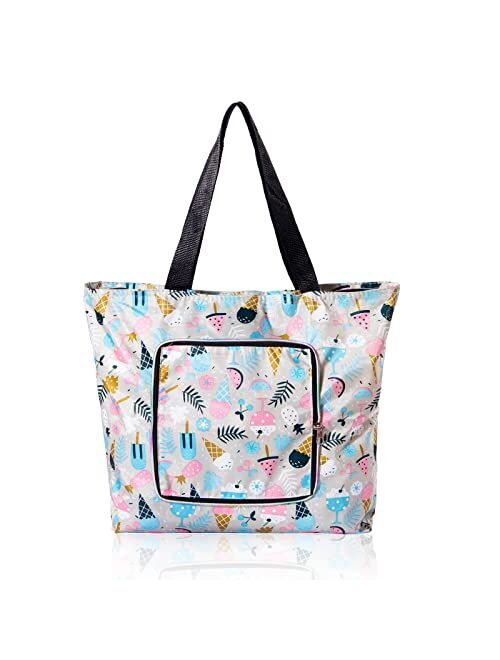 Aflngle Reusable Shopping Grocery Bags Washable Foldable Shopping Bags Waterproof Large Capacity Shopping Tote Bag Eco-Friendly Lightweight Purse Bag