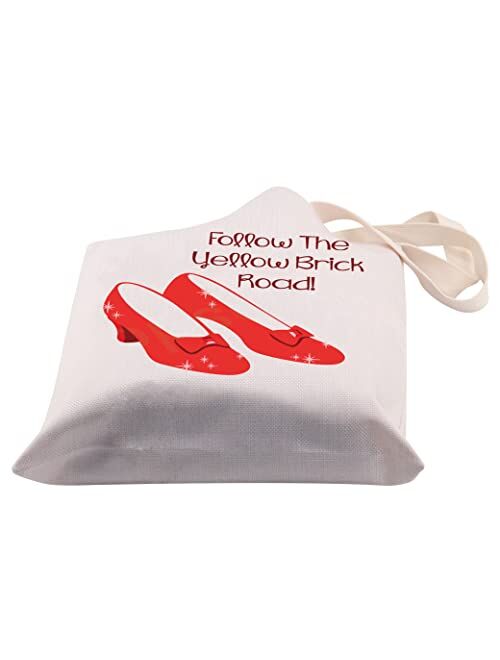 BDPWSS Follow The Yellow Brick Road Tote Bag For Daughter Graduation Gift Ruby Red Slippers Gift