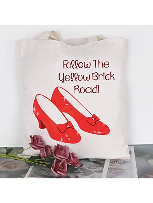 BDPWSS Follow The Yellow Brick Road Tote Bag For Daughter Graduation Gift Ruby Red Slippers Gift