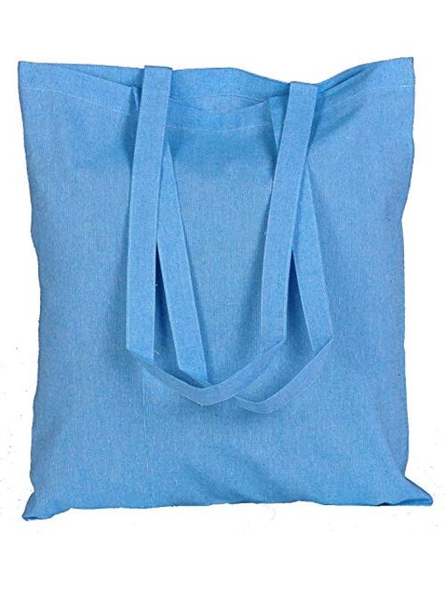 ECOFACTORYDIRECT 12 Pack NATURAL Color Cotton Bag - 15" X 16" reusable grocery bags 5.5 oz cotton canvas tote eco friendly super strong reusable washable (NATURAL, 12)