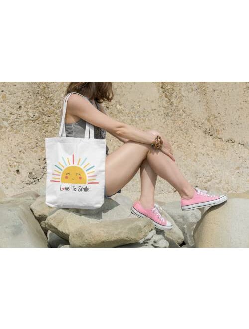 CurryFerry Cute Beach Tote Bag for Women - Canvas Tote Bag - Reusable Shopping Bags for Grocery Utility Teacher College