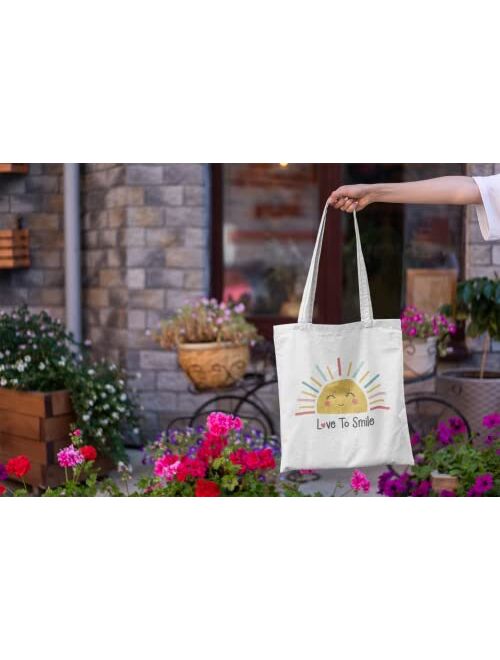 CurryFerry Cute Beach Tote Bag for Women - Canvas Tote Bag - Reusable Shopping Bags for Grocery Utility Teacher College