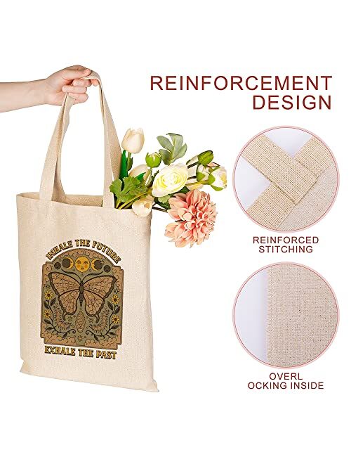 Generic Butterfly Cute Canvas Tote Bag Aesthetic Beach Tote Bag Graphic Reusable Tote Bag for Women Teacher Mother as Gifts Washable (B,31x36cm)