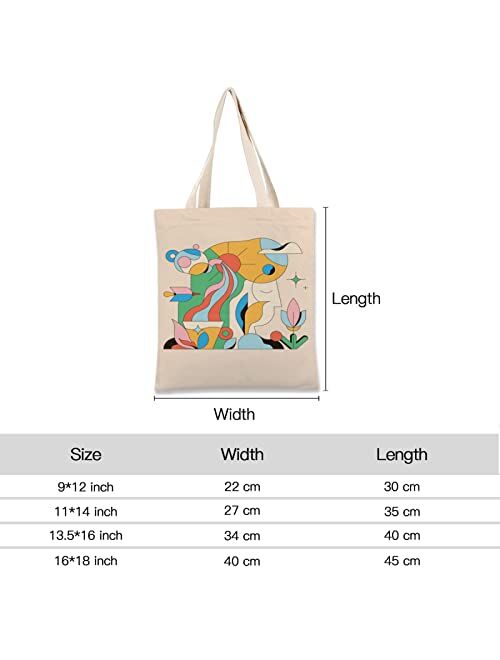 Generic Canvas Tote Bag for Women - Reusable Tote Bags Vintage Tote Bag for School Bagfor Shopping & Beach (style-2, M(1411))